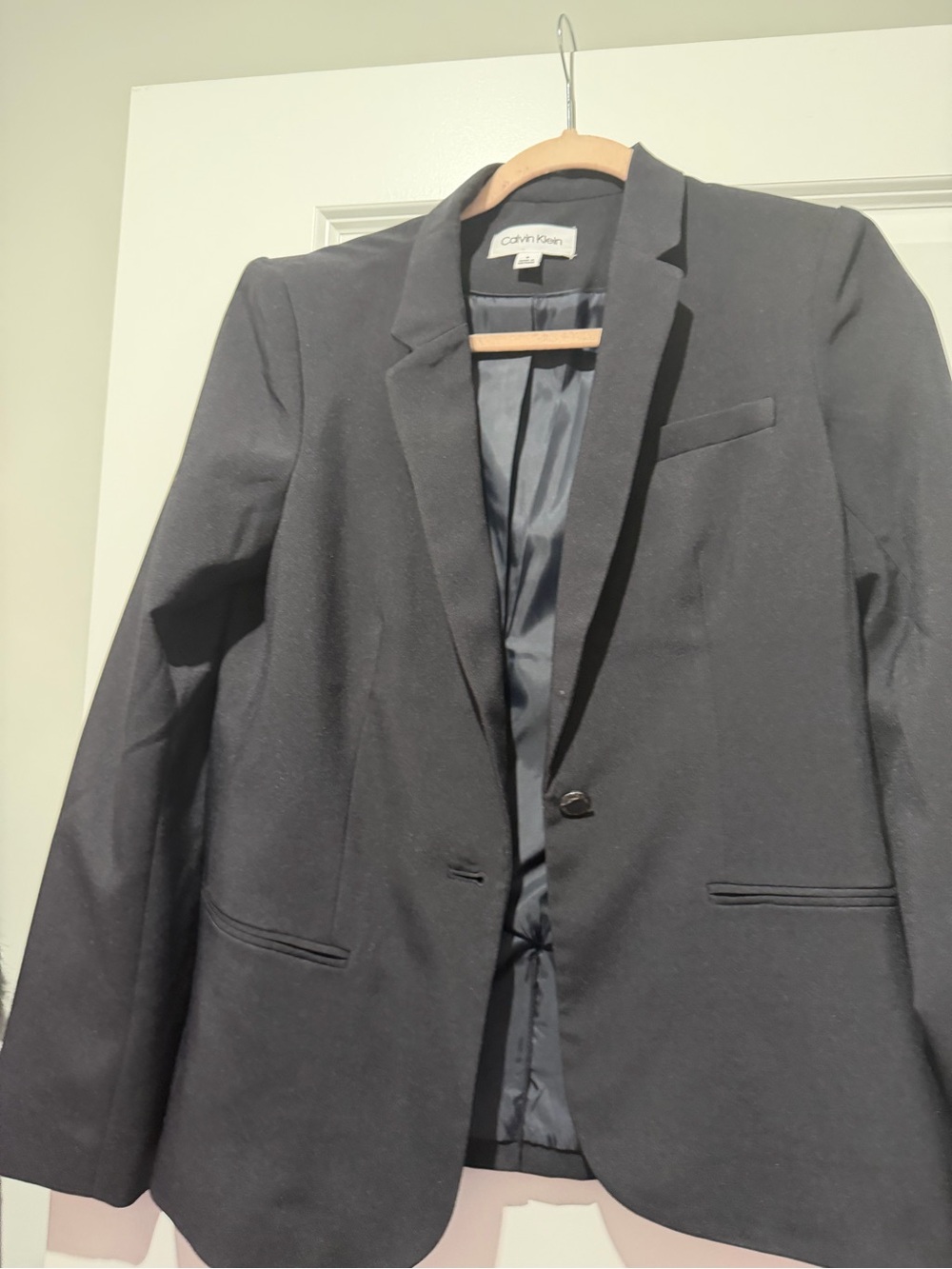 Calvin Klein Men's Dark Navy Single-Button Blazer